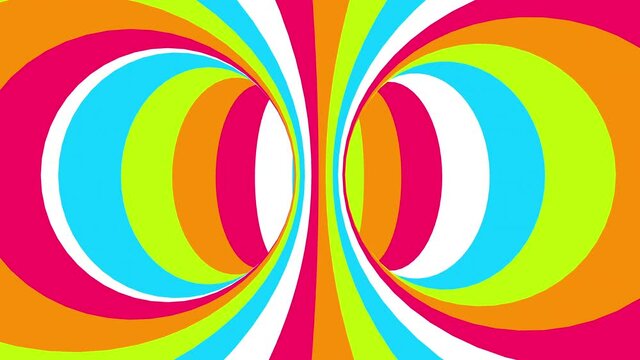 Optical illusion colorful spiral abstract illustration. Pop art 4K movie.