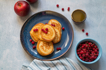 delicious pancakes with berries for breakfast