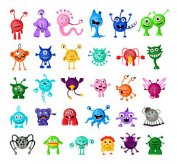 Obraz premium Set of cartoon colorful monsters. Childrens illustrations.