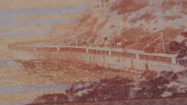 5000 Russian rubles. Stack of banknotes five thousand russian rubles.