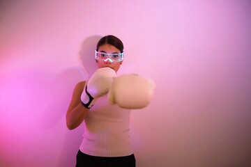 person with boxing gloves