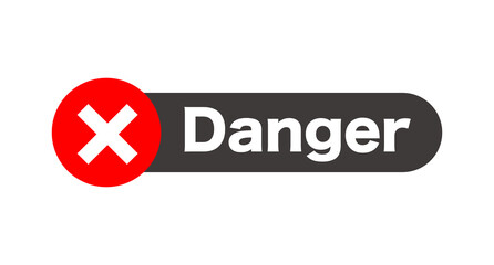 Cross mark and Danger's Letter Logo. vector.