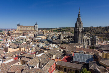 View from the tower of ildefonso church in Toledo (Spain)