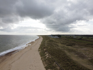 Fototapeta na wymiar Aerial view of the beach at Caister in Norfolk