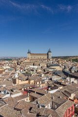 Fototapeta na wymiar View from the tower of ildefonso church in Toledo (Spain)