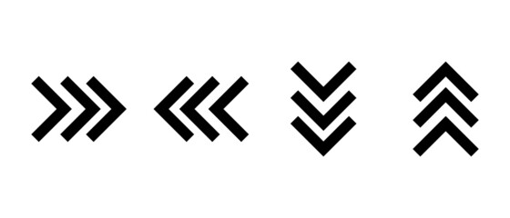 Continuous arrow icon. Vector data that can be used for fast forward and so on.