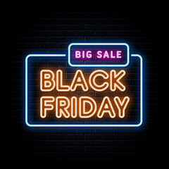 black friday neon sign. neon style