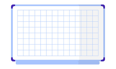 Vector cartoon white checkered magnetic board.