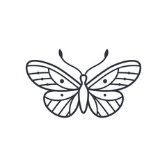 Different type of butterfly. Contour vector illustration for prints, clothing, packaging, stickers, logo, emblem.