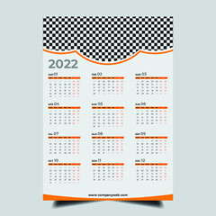 Abstract  2022 new year luxurious calendar design template