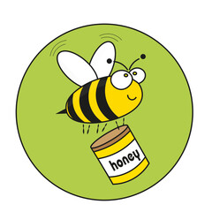 Honigbiene beim sammeln von Honig Logo 