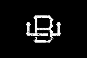 Vintage Initial Letters BU Logo - obrazy, fototapety, plakaty