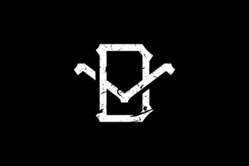 Vintage Initial Letters DV Logo