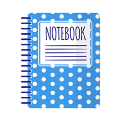 Vector cartoon blue polka dot musical notebook. © Anastasi17