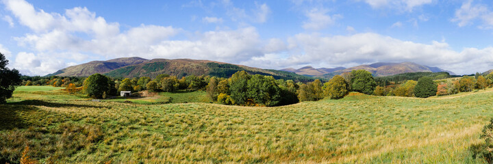 Panorama of Glen Roy in the Highlands of Scotland