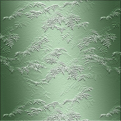 winter trees metallic green frost