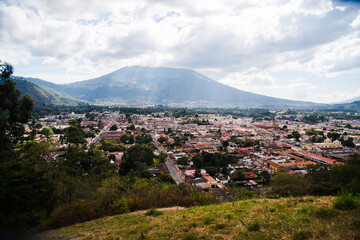 Fototapeta na wymiar View overlooking Antigua, Guatemala. 