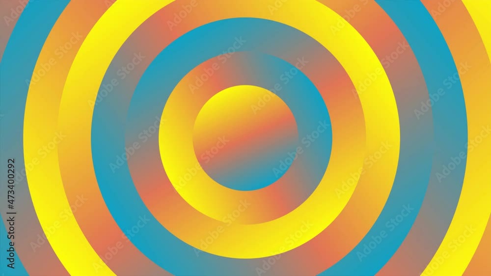Poster abstract colorful circle rotating background.looped creative round background