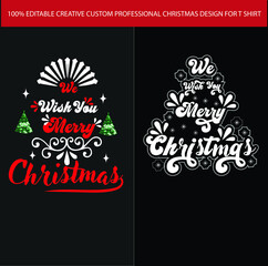 Fototapeta na wymiar Merry christmas design for t shirt