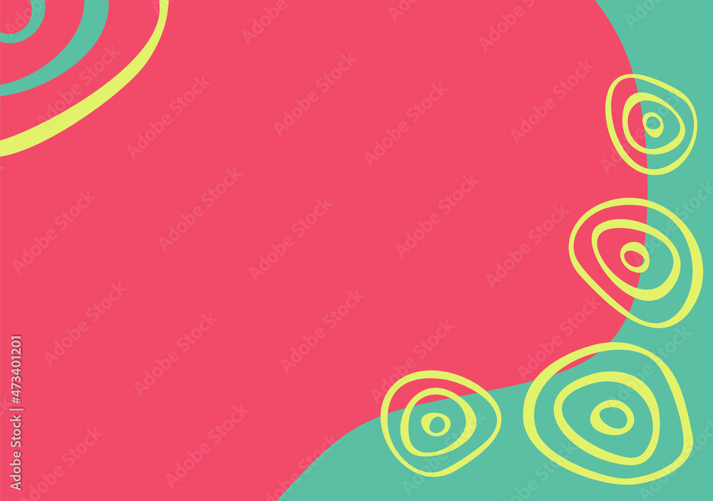Poster minimalist background with waving and circle pattern and some copy space area