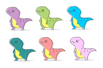 Set-of-cute-dinosaurs-isolated-on-white-background.-Kids-illustration
