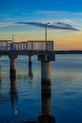 Pier overlooking the Gulf of Mexico at sunset