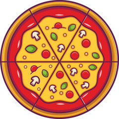 Pizza.Logotype pizza.Italian pizza cafe.Vector illustration for logo of Italian restaurant, pizzeria