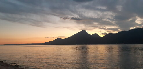 sunset over the lake