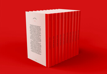 3D Stack of Cover Books Mockup