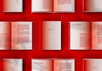 3D Array of  Cover Books Mockup