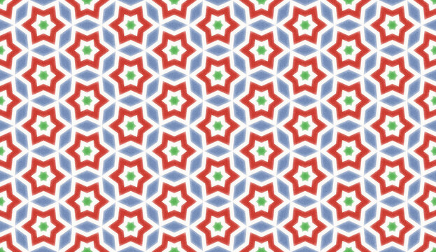 seamless stars red and blue pattern background
