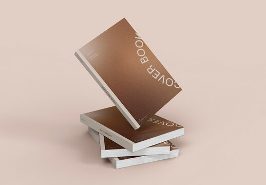 3D Stacked Book Covers Mockup