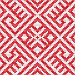 Traditional Christmas knitted ornamental pattern