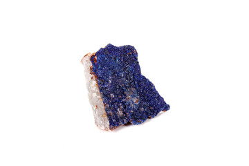 Macro mineral stone Malachite and Azurite against white background