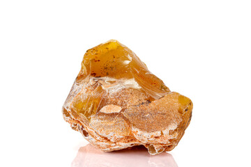 Macro stone Hyalite mineral opal on a white background
