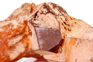 Macro stone mineral rhinestone on a white background