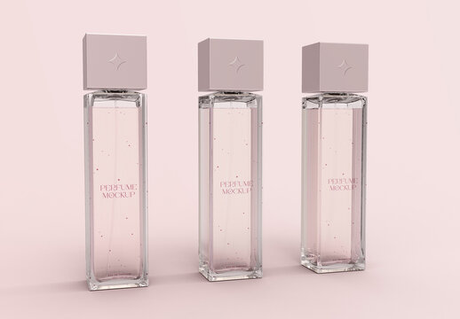 3D Three Perfumes Mockup