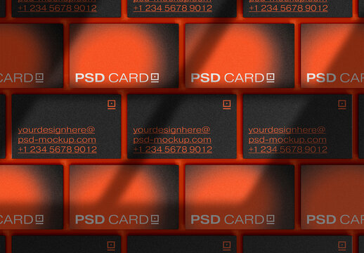 3D Array of Business Cards Layout