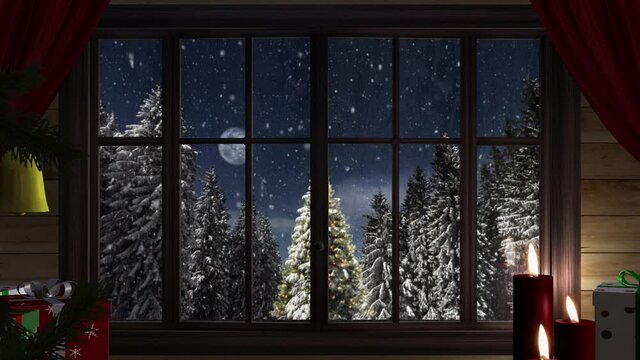 christmas tree in the window