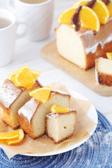 A biscuit citrus cake with oranges	