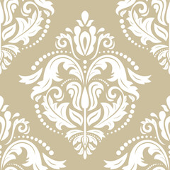 Orient vector classic pattern. Seamless abstract background with vintage elements. Orient golden and white background. Ornament for wallpapers and packaging