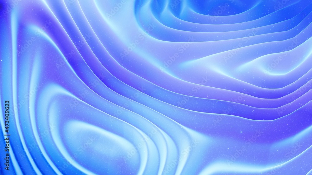 Poster beautiful abstract 3d surface with glitter sparkles, abstract 3d waves on surface. blue gradient, so