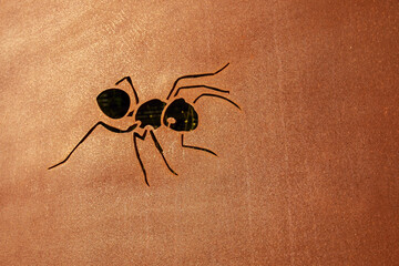 Ant on the corten wall