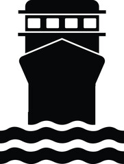 Ship, Water Vessel Icon on White Background