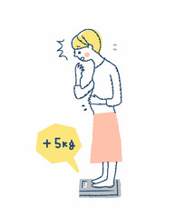 体重増加を気にする女性