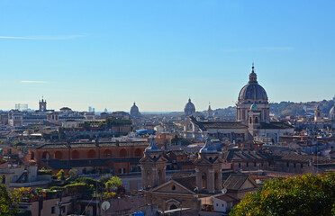 Fototapeta na wymiar Blick von der Villa Medici über die Altstadt von Rom, Italien