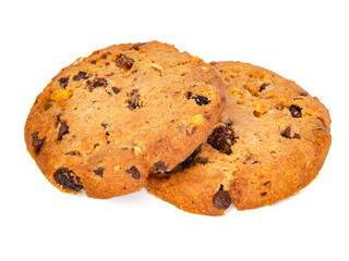 Cookies with chocolate american style food isolated on the white background