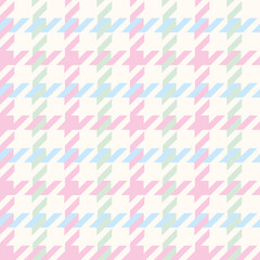 Pink, blue and green houndstooth seamless print illustration design pattern on light background