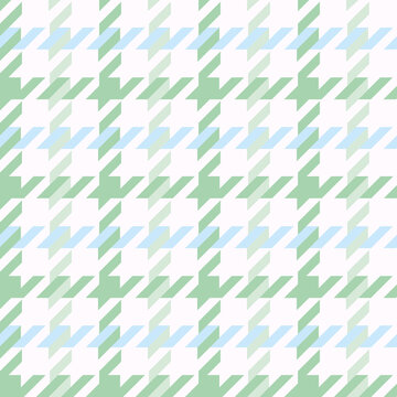 Mint and green houndstooth check print illustration design pattern