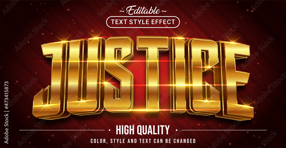 Poster Editable text style effect - Justice text style theme.